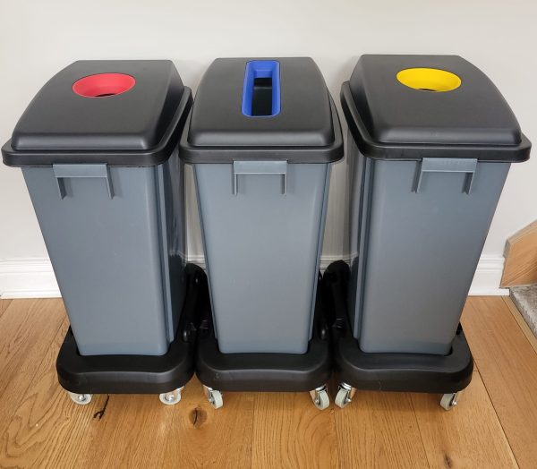 3 Environmentally sensitive recycle bins on Wheels. - Image 3