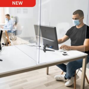Clear Acrylic Office Desk Divider 950mm wide x 750mm deep