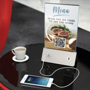 Menu / QR code Holder with 4 USB Charging Points