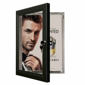 Lockable Poster Case with metal frame and high impact acrylic front panel.