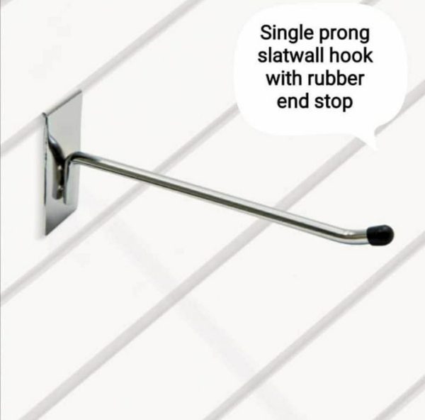 Slatwall : Single Prong hook with protective rubber endstop. - Image 7