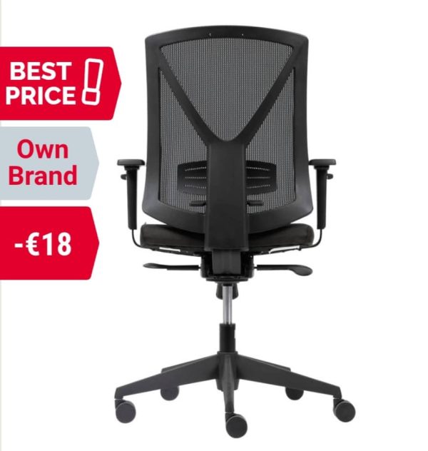 Our Office Chair Synchro Tilt Mesh Height Adjustable Black 110kg 640mm (W) x 695mm (D) - Image 2