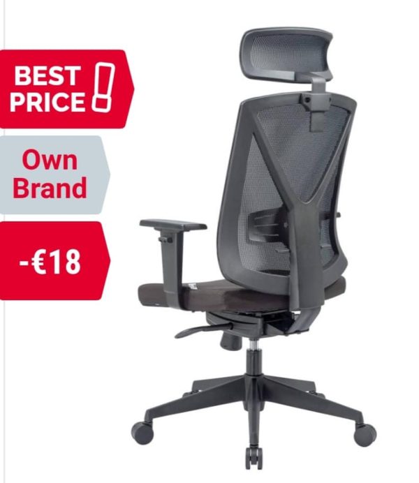 Our Office Chair Synchro Tilt Mesh Height Adjustable Black 110kg 640mm (W) x 695mm (D)