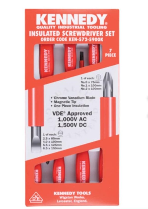 Kennedy Parallel/Phillips, Electricians VDE Screwdriver Set, Set of 7 - Image 2