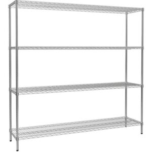 Wire Chrome Shelving 1818mm x 1822mm x 458mm 4 Levels 300kg UDL