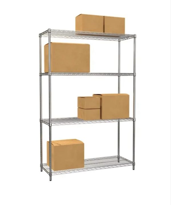 Wire Chrome Shelving 1818mm x 1212mm x 458mm 4 Levels 300kg UDL