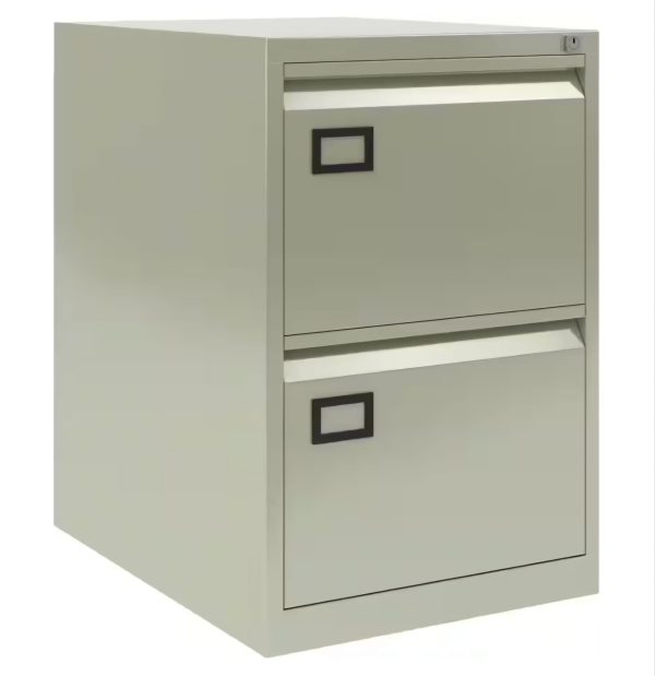 Bisley Steel Filing Cabinet with 2 Lockable Drawers 470 x 622 x 711 mm Grey - Image 6