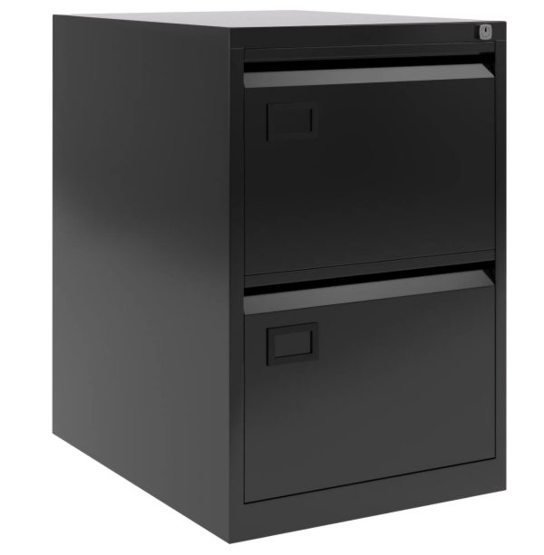 Bisley Steel Filing Cabinet with 2 Lockable Drawers 470 x 622 x 711 mm Grey - Image 4