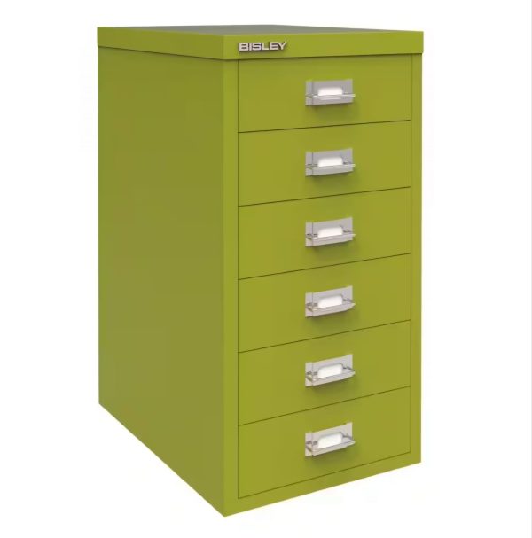 Bisley 29 Series Steel Multi Drawer Cabinet 6 Drawers 590mm High in Bisley Green