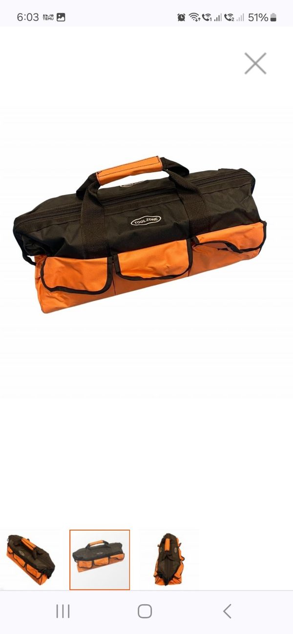 18 Pocket Hard Base Nylon Tool Bag