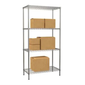 Wire Chrome Shelving 1818mm x 907mm x 458mm 4 Levels 300kg UDL