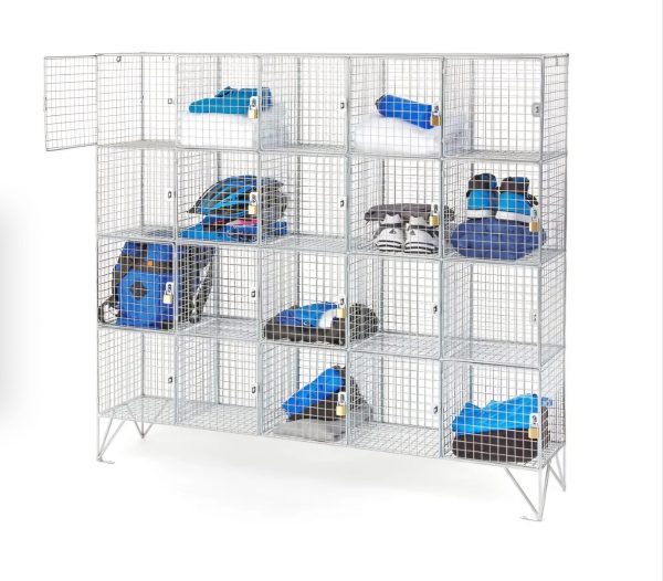 Wire Mesh Lockers with 12, 16 or 20 individual lockable compartments, - Image 2