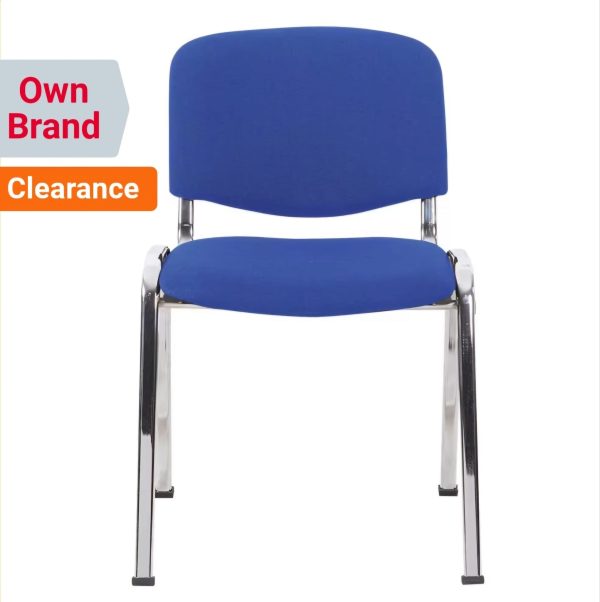 4 Niceday Visitors Chairs, ISO Blue, Fire Retardant - Image 4