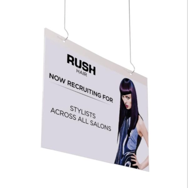 Ceiling Hanging Poster Holders in A4, A3 & A2 Landscape or Portrait - Image 2