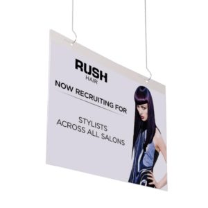 Ceiling Hanging Poster Holders in A4, A3 & A2 Landscape or Portrait