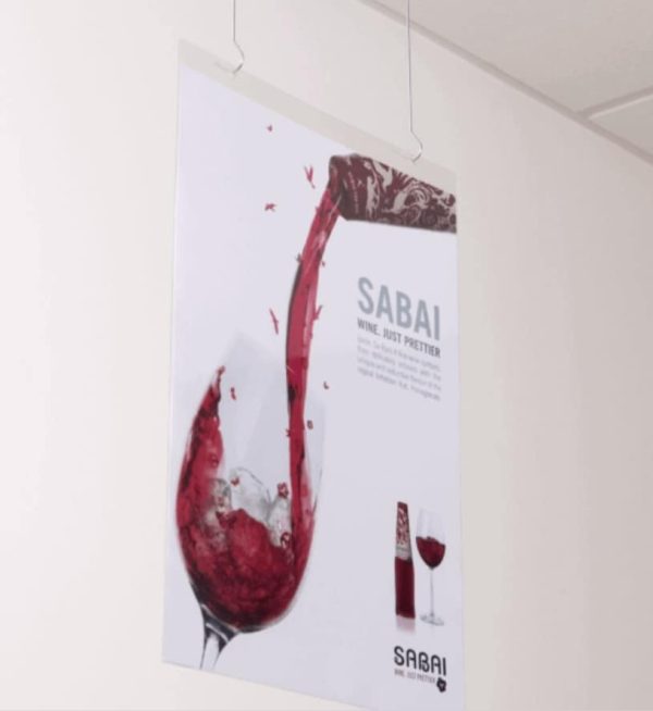 Ceiling Hanging Poster Holders in A4, A3 & A2 Landscape or Portrait - Image 3