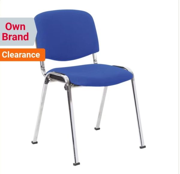 4 Niceday Visitors Chairs, ISO Blue, Fire Retardant - Image 5