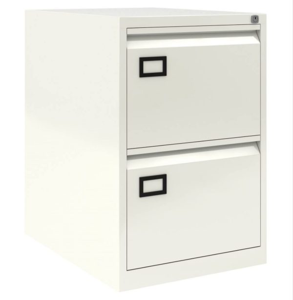 Bisley Steel Filing Cabinet with 2 Lockable Drawers 470 x 622 x 711 mm Grey - Image 3