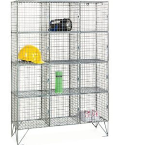 Wire Mesh Lockers with 12, 16 or 20 individual lockable compartments,