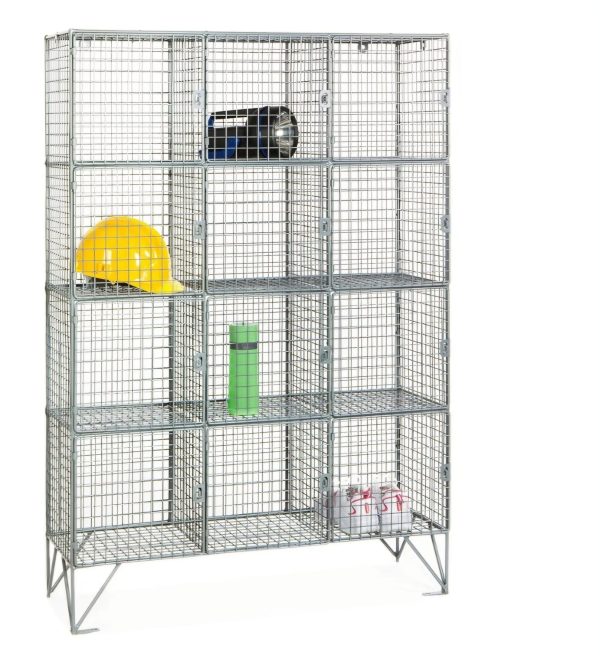 Wire Mesh Lockers with 12, 16 or 20 individual lockable compartments,