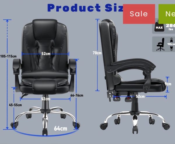 Ergonomic Executive Office Chair PU Leather High Back Computer Desk Chair with Reclining Tilt Function for Home & Office Working. - Image 5