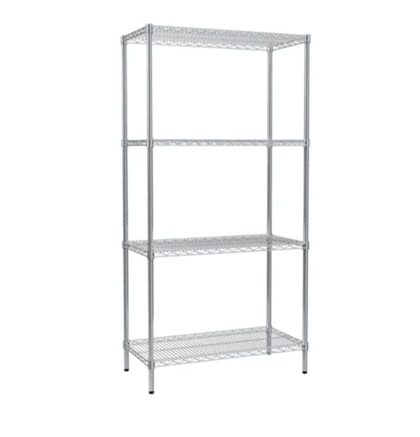 Wire Chrome Shelving 1818mm x 907mm x 458mm 4 Levels 300kg UDL - Image 2