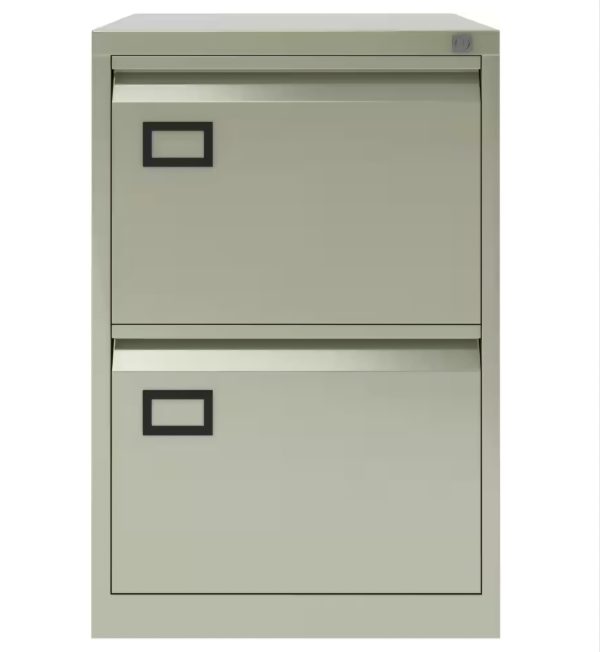Bisley Steel Filing Cabinet with 2 Lockable Drawers 470 x 622 x 711 mm Grey - Image 5