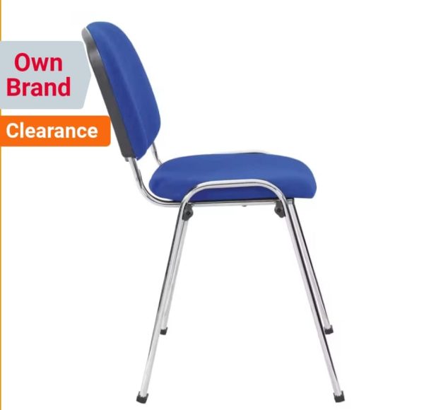 4 Niceday Visitors Chairs, ISO Blue, Fire Retardant - Image 2