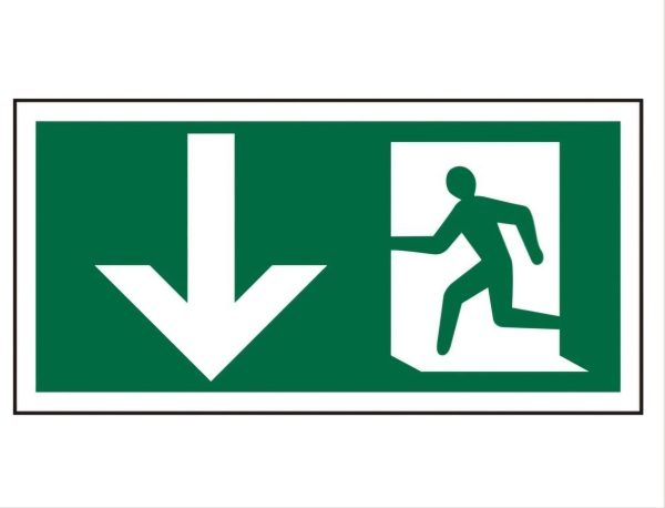 Stewart Superior SAV Sign Fire Exit Sign - Down