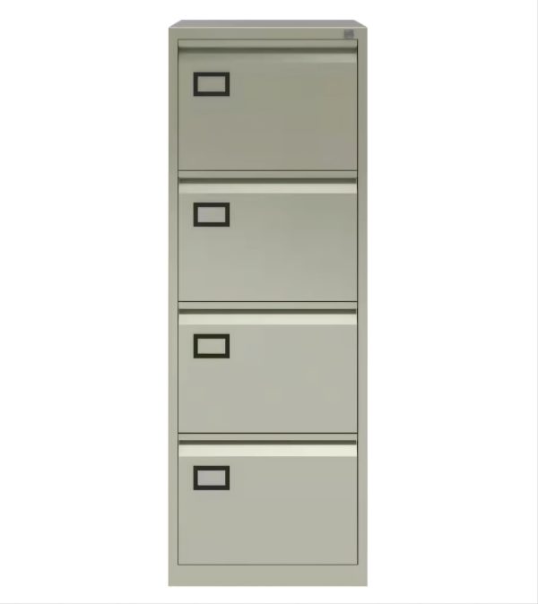 Bisley Steel Filing Cabinet with 4 Lockable Drawers 470mm x 622mm x 1312mm in Grey - Image 2