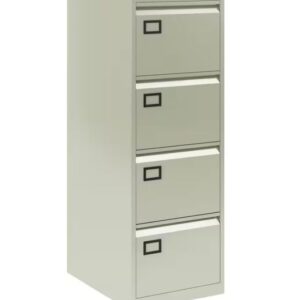 Bisley Steel Filing Cabinet with 4 Lockable Drawers 470mm x 622mm x 1312mm in Grey