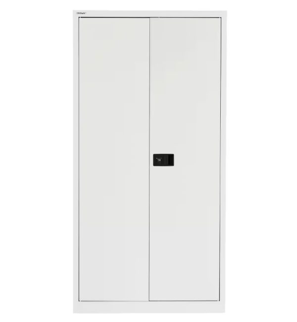 Bisley Regular Door Cupboard Lockable with 3 Steel Shelves 914mm x 400mm x 1806mm in Chalk colour - Image 2