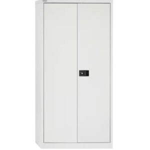 Bisley Regular Door Cupboard Lockable with 3 Steel Shelves 914mm x 400mm x 1806mm in Chalk colour