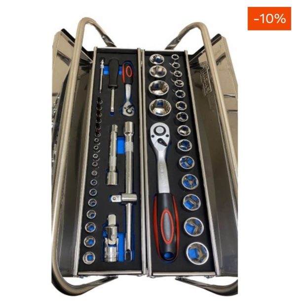 Pacini 90 piece Stainless Steel 5 Tier Cantilever Toolbox. - Image 8
