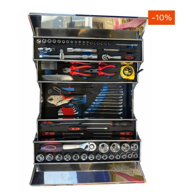 Pacini 90 piece Stainless Steel 5 Tier Cantilever Toolbox. - Image 6