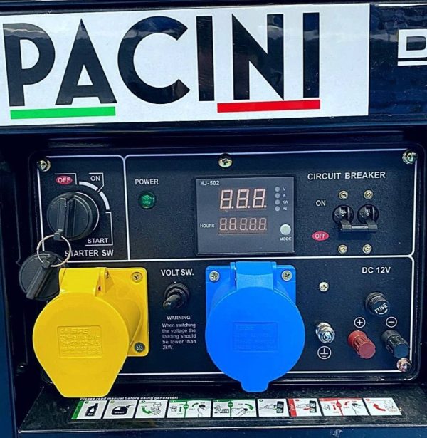 Pacini 8.0kva Diesel Generator with Key or Pull Start. Code PC80 - Image 4