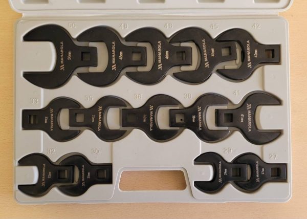 Manarola 14 Piece 1/2″ Drive Metric Jumbo Crowsfoot Wrench Set from 27mm – 50mm