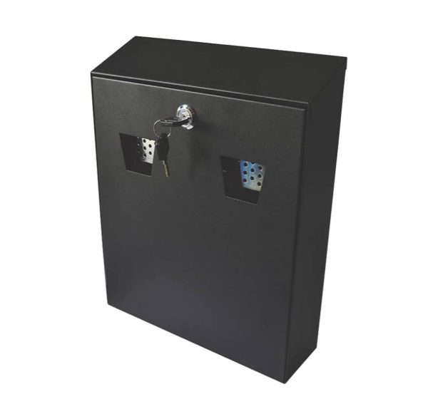 Lockable Wall-Mounted Cigarette Bin in Black - Image 2