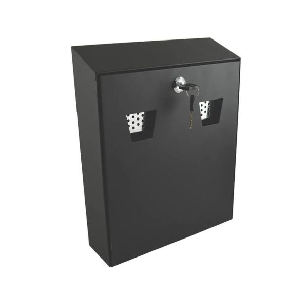 Lockable Wall-Mounted Cigarette Bin in Black - Image 4