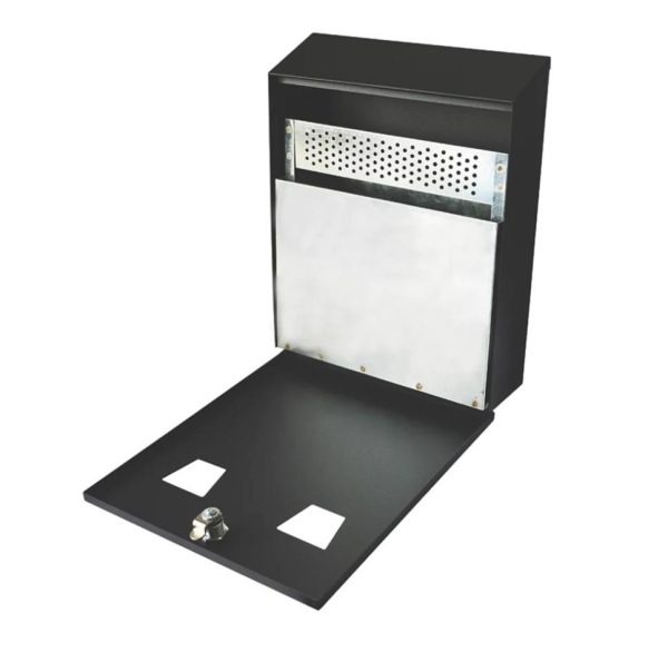 Lockable Wall-Mounted Cigarette Bin in Black - Image 3