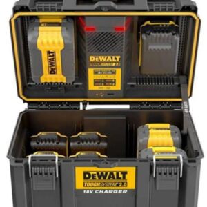 DEWALT Tough-system 2.0 Charger Box for 18V/54V XR/Flexvolt Batteries.