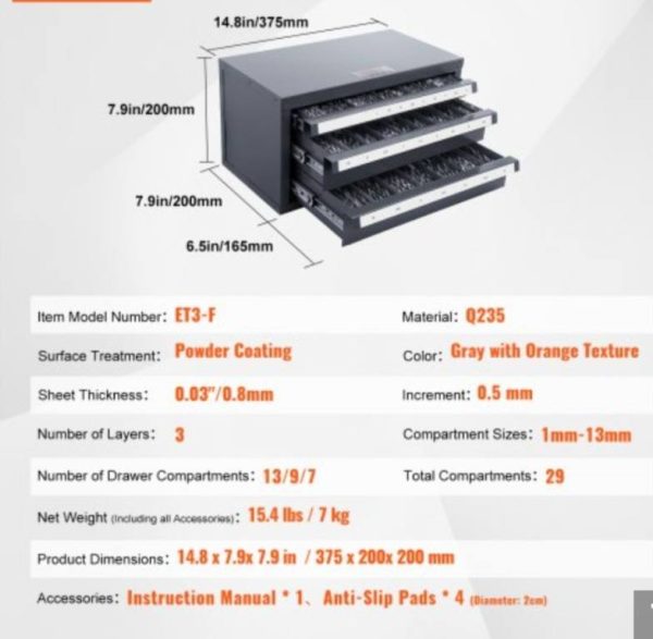 3 Drawer Drill Bit Dispenser for Drill Bit Storage. - Image 8