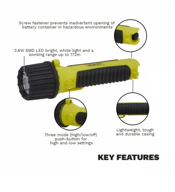 LEDLENSER ATEX, IECEx LED Torch - Rechargeable 220 lm, 161mm - Image 7