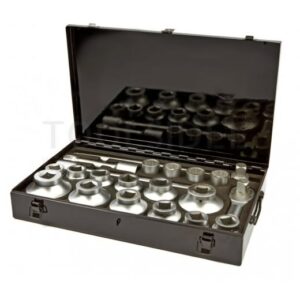 Heavy-duty 21 piece 1” socket set.