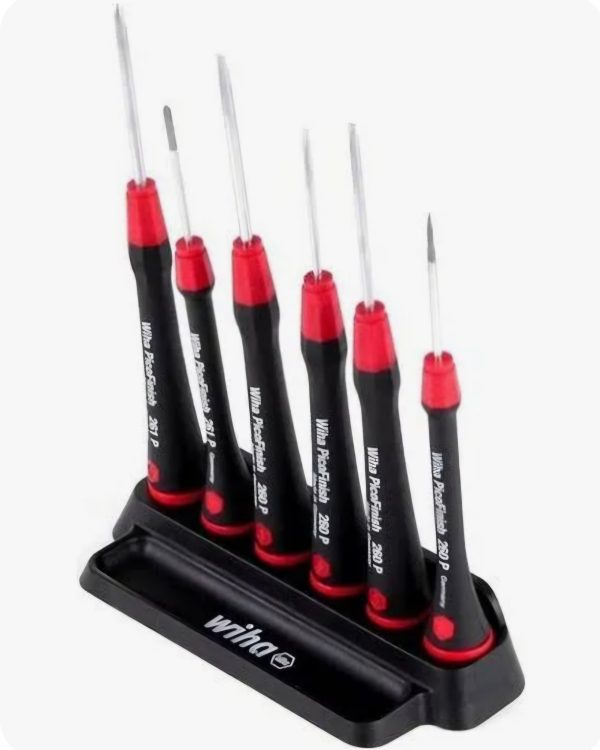 WIHA 6 Piece fine screwdriver set PicoFinish slotted head Phillips including holder. - Image 2
