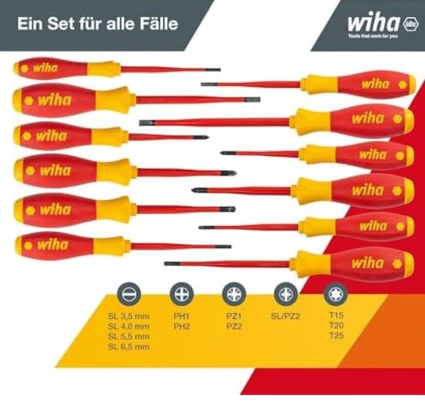 WIHA 12 Piece screwdriver set, SoftFinish electric slimFix assorted. - Image 5