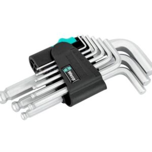 Wera Stubby 9 Piece Angle hexagon Allen key set 1.5-10mm with short ball head