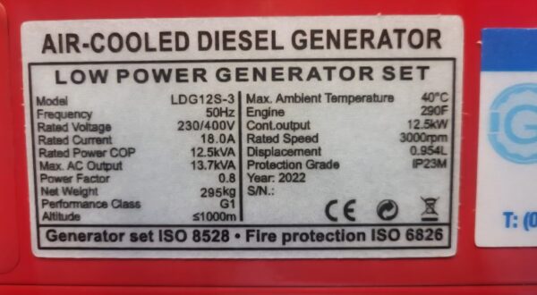 Pacini LDG12S3 13.7KVA 3 Phase Diesel Canopy Generator - LDG12S3 - Image 2