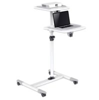 Our new Mobile Cart for Projectors and Laptops, Two Trays for Devices up to 10kg, Trays Tilt and Swivel, Height Adjustable, Grey/White, Lifetime Warranty