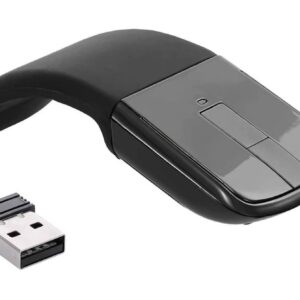 Foldable Arc Wireless Mouse, Silent Travel Mouse Rechargeable with Touch Control, USB Optical Computer Mice for PC Laptop, Plug and Play